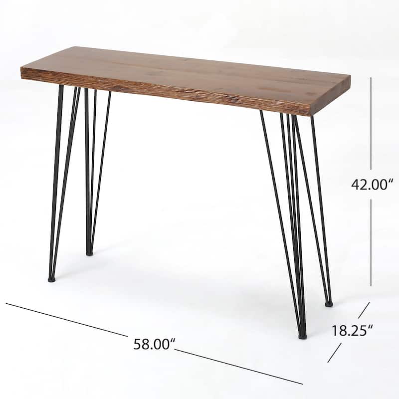 Chana Industrial Faux Live Edge Bar Table by Christopher Knight Home