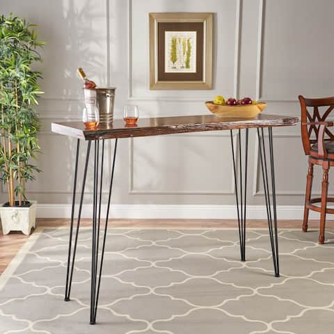 Chana Industrial Faux Live Edge Bar Table by Christopher Knight Home