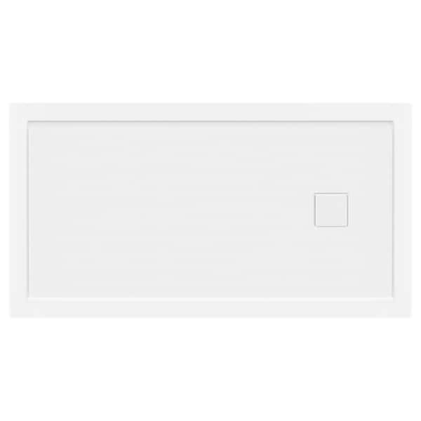 LessCare 60 x 32 Right Double Threshold Shower Pan Base Wall Corner