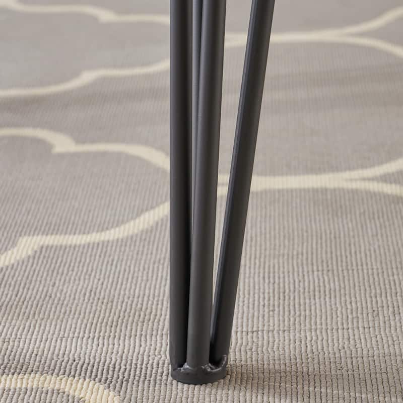 Chana Industrial Faux Live Edge Dining Table by Christopher Knight Home - natural + black