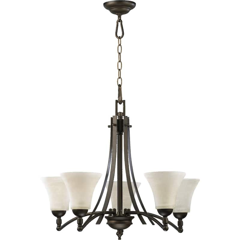 Aspen Oiled Bronze and Linen 5-light Chandelier