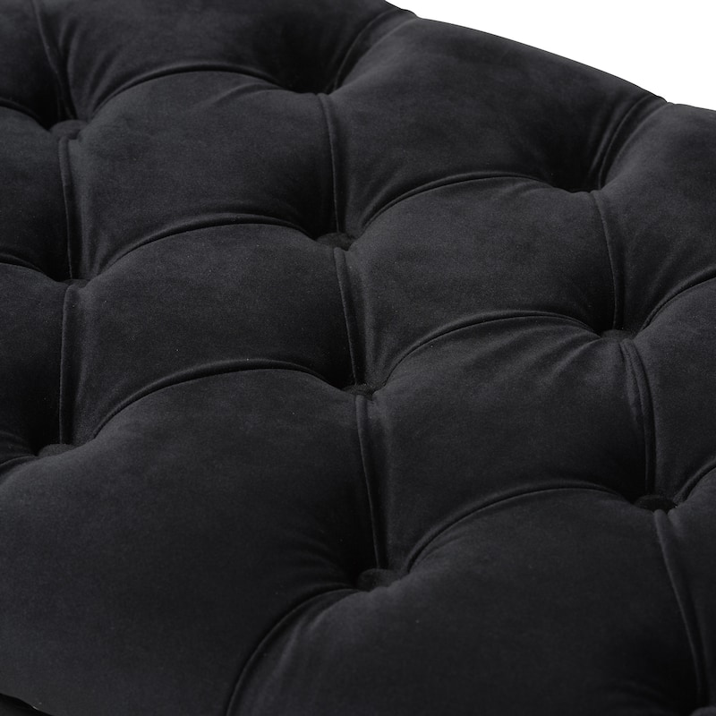 Glam Black Velvet Bench by Baxton Studio