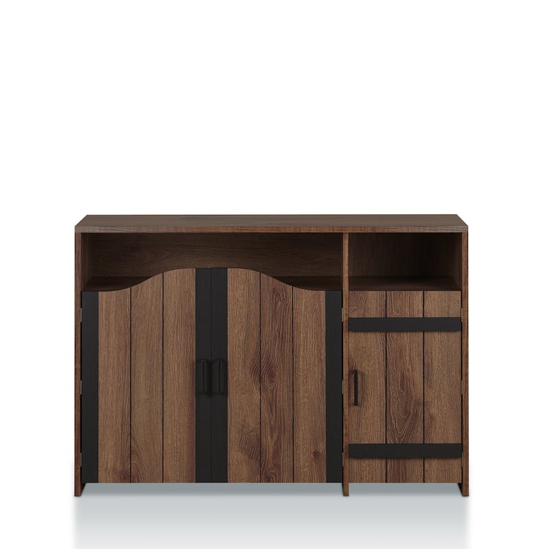 Furniture of America Horr 47-in. Rustic Walnut 7-shelf Buffet Server