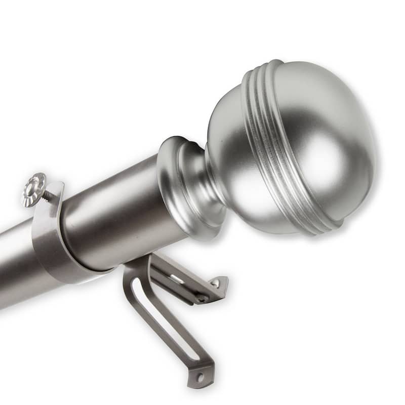 InStyleDesign Jupiter 1.5" Adjustable Curtain Rod - 165 to 215 inches - satin nickel
