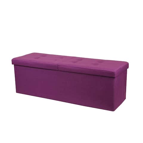Storage Ottoman Bench 45 Inch Smart Lift Top Orchid Purple By Crown Comfort