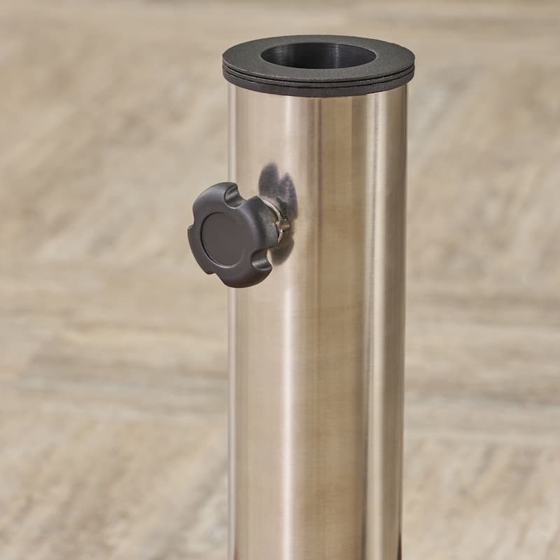 Mota Outdoor Umbrella Base with Stainless Steel Collar by Christopher Knight Home
