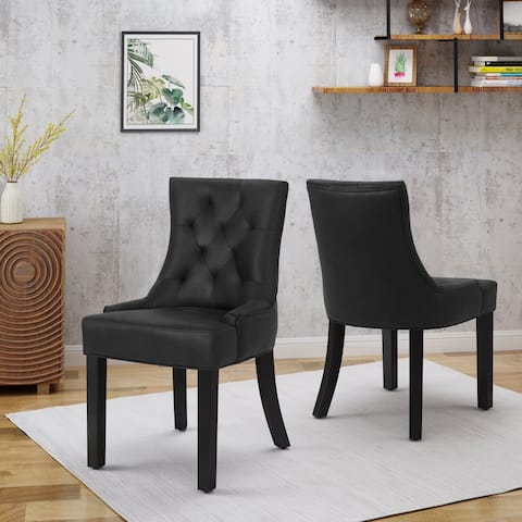 Hayden Traditional Microfiber Dining Chairs (Set of 2) by Christopher Knight Home