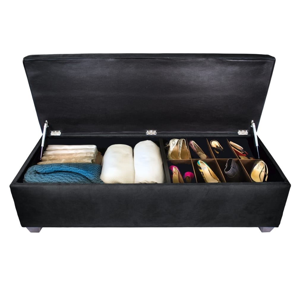 SOLE SECRET DUO 10 Button Linen & Shoe Storage Bench - OBSESSION