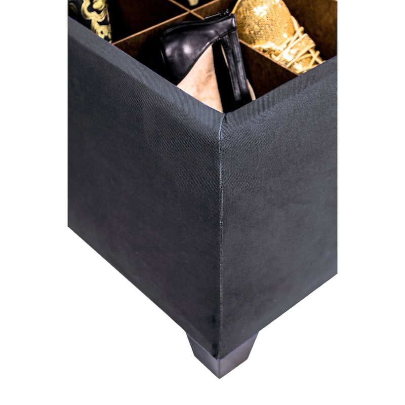 SOLE SECRET DUO 10 Button Linen & Shoe Storage Bench - OBSESSION