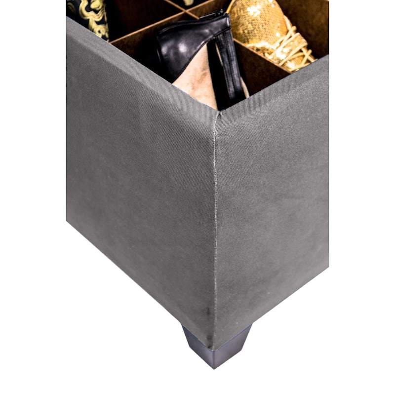 SOLE SECRET DUO 10 Button Linen & Shoe Storage Bench - OBSESSION