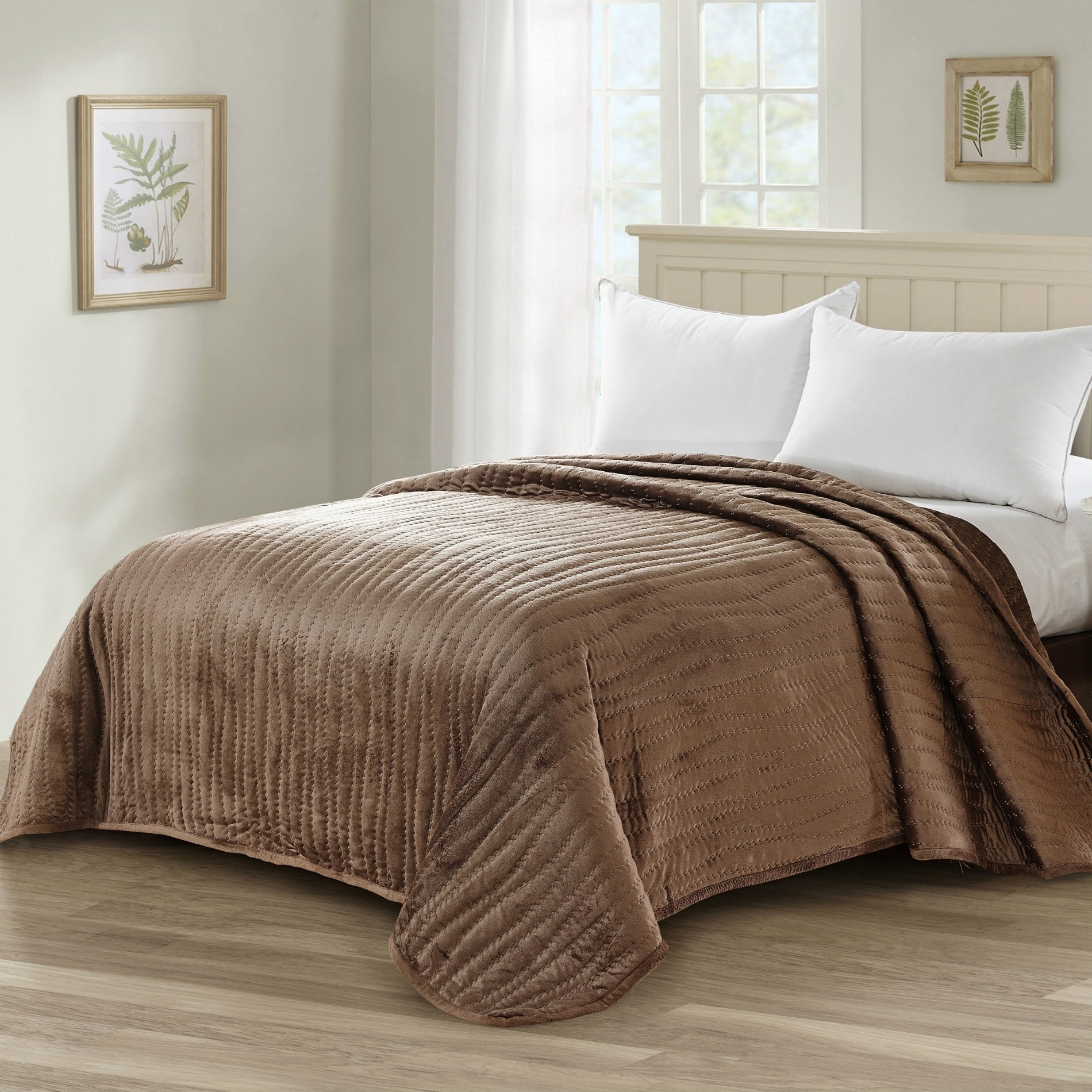 Shop Serenta Microplush Quilted Coverlet On Sale Free Shipping