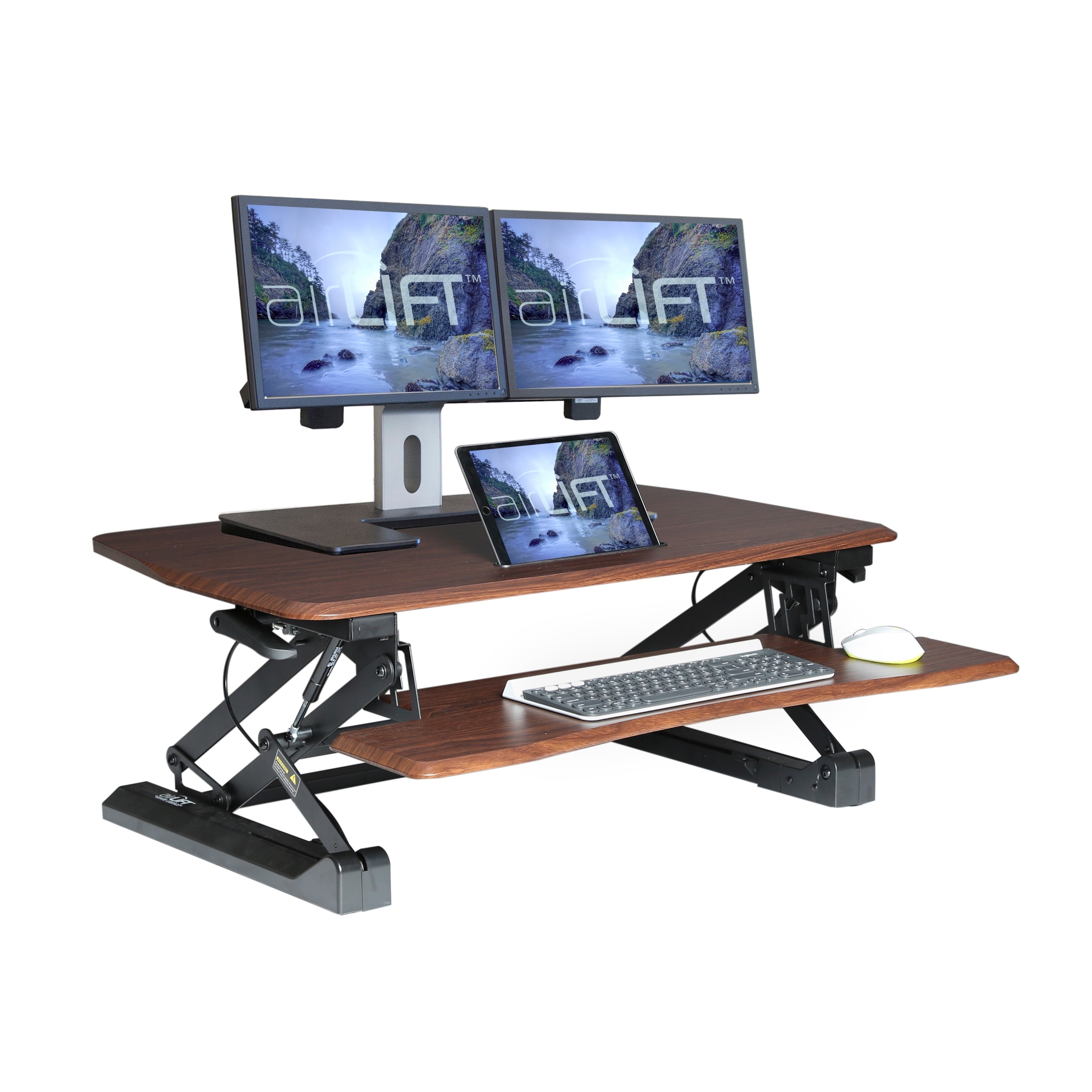 Shop Airlift Walnut 35 4 In Height Adjustable Standing Desk