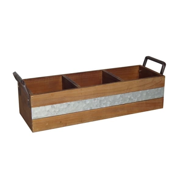 Brown Wooden 3 Slot Storage Caddy - Bed Bath & Beyond - 21233256