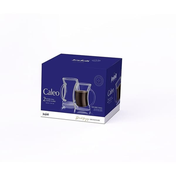 JoyJolt Caleo 13.5 oz. Double Wall Insulated Latte Glasses (Set of