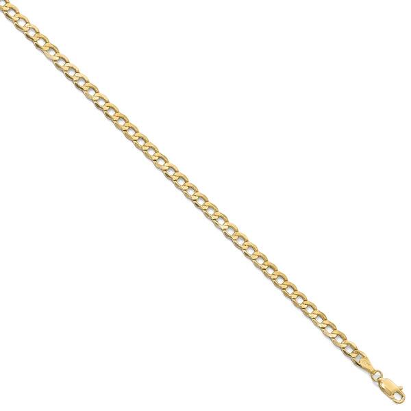 Hollow 10K Yellow Gold 3.35mm Semi-Curb Link Chain Hollow 10K Yellow Gold 3.35mm Semi-Curb Link Chain