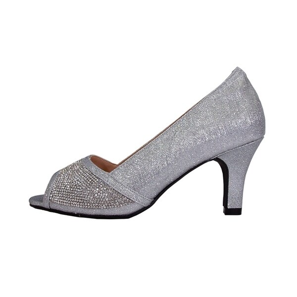 wide width rhinestone heels