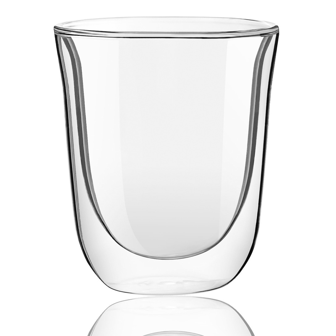 JoyJolt Levitea Double Walled Glass - Set of 4 Tumbler Glassware -  8.4-Ounces