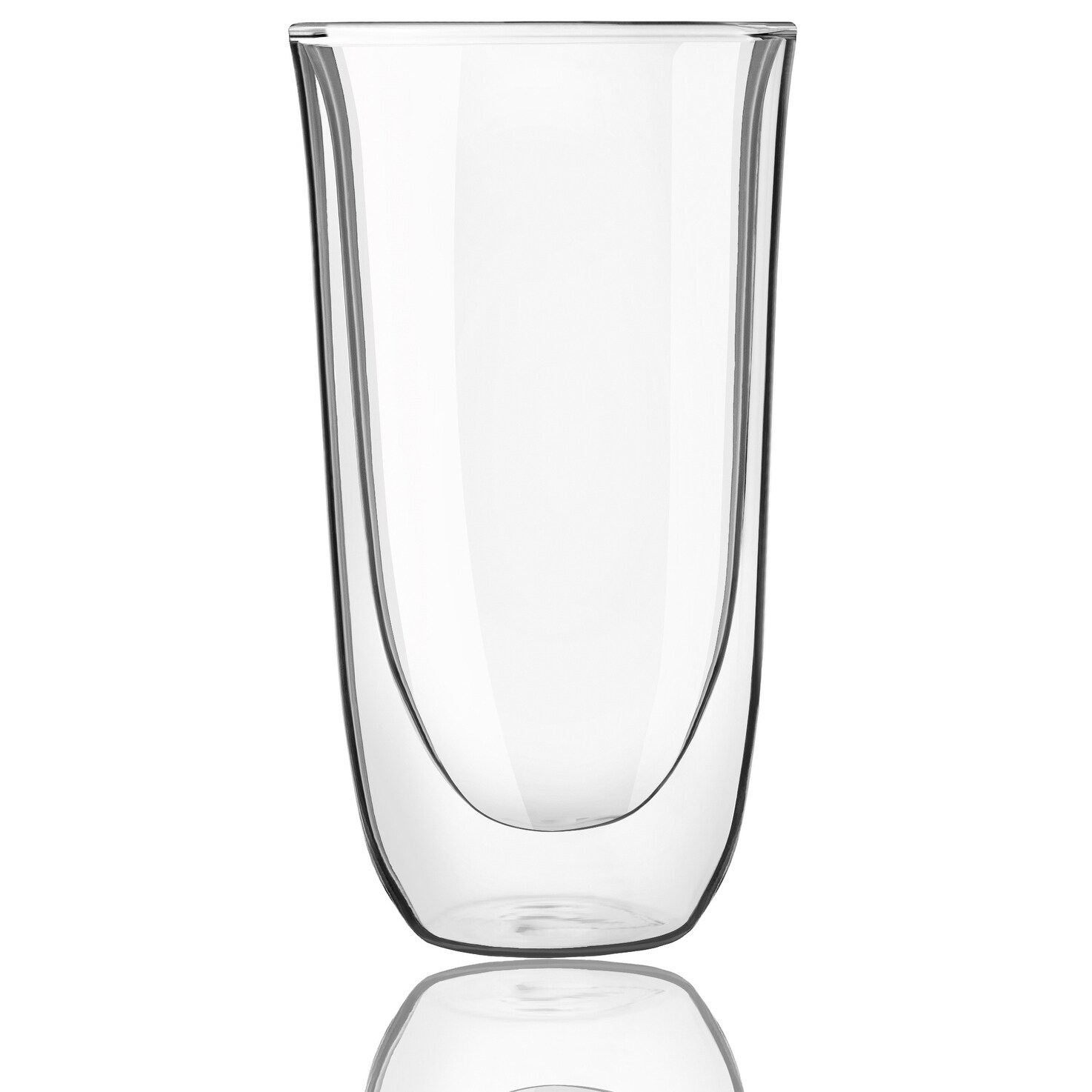 JoyJolt 2 - Piece 13.5oz. Glass Double Wall Glass Glassware Set