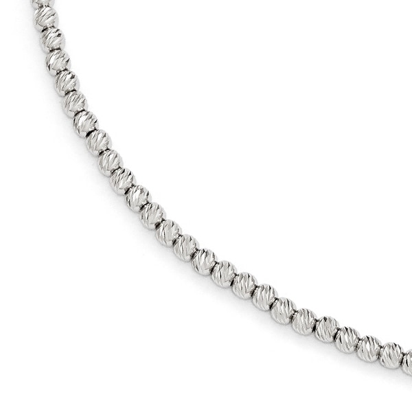 Shop Versil 14 Karat White Gold Diamond-cut Beaded Bracelet - On Sale - Free Shipping Today ...