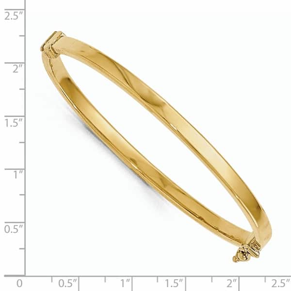 14 Karat Gold Polished Hinged Bangle Bracelet Yellow By 14 Karat Gold Polished Hinged