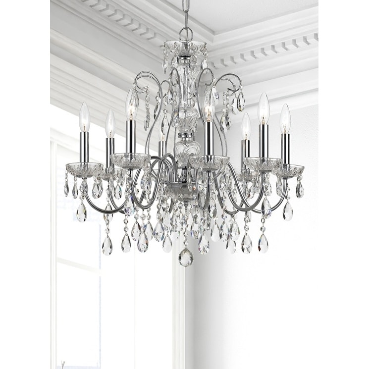 Traditional 8-light Chrome/Crystal Chandelier - Chandeliers For Bedrooms by Overstock.com