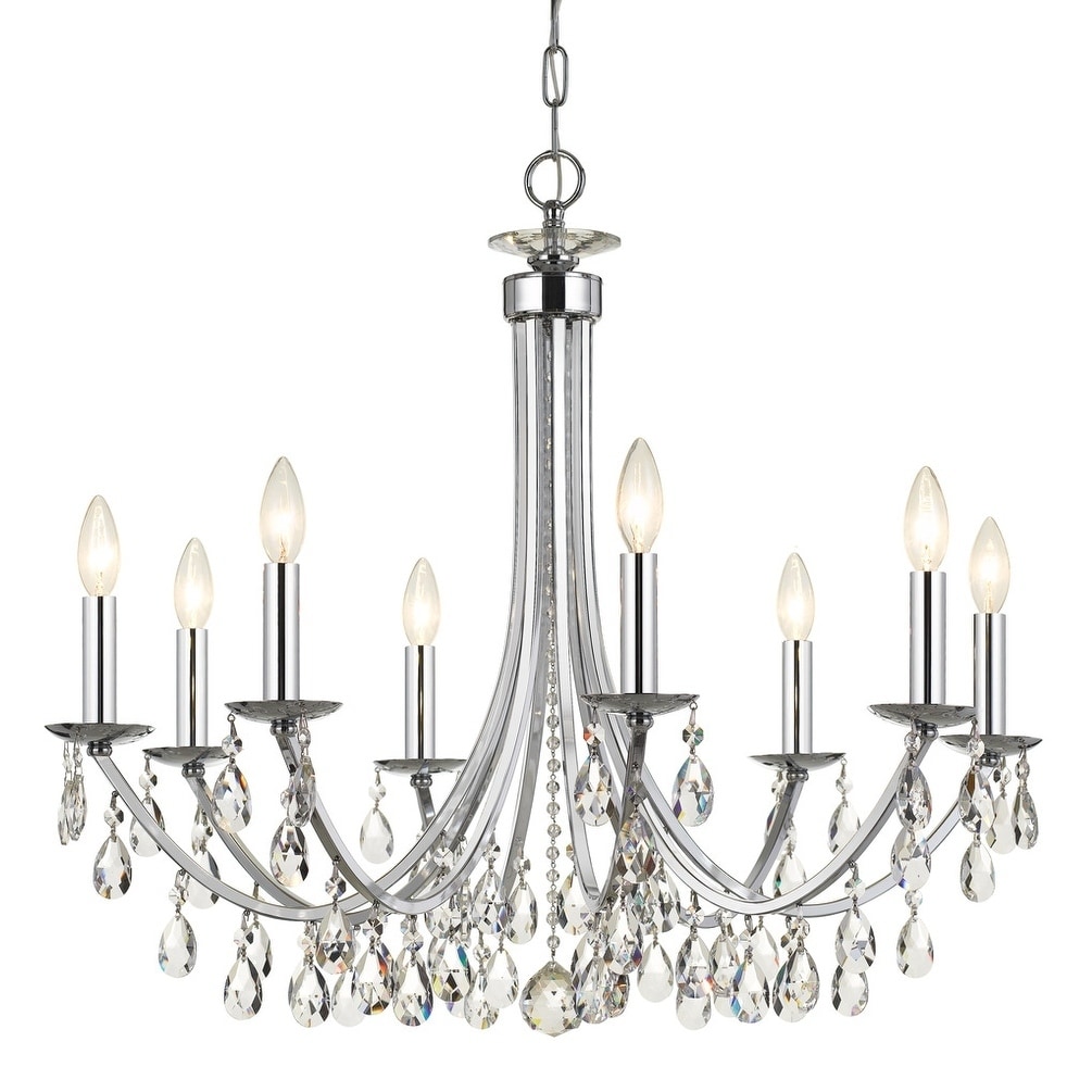 Traditional 8-light Chrome/Crystal Chandelier - Chandeliers For Bedrooms by Overstock.com