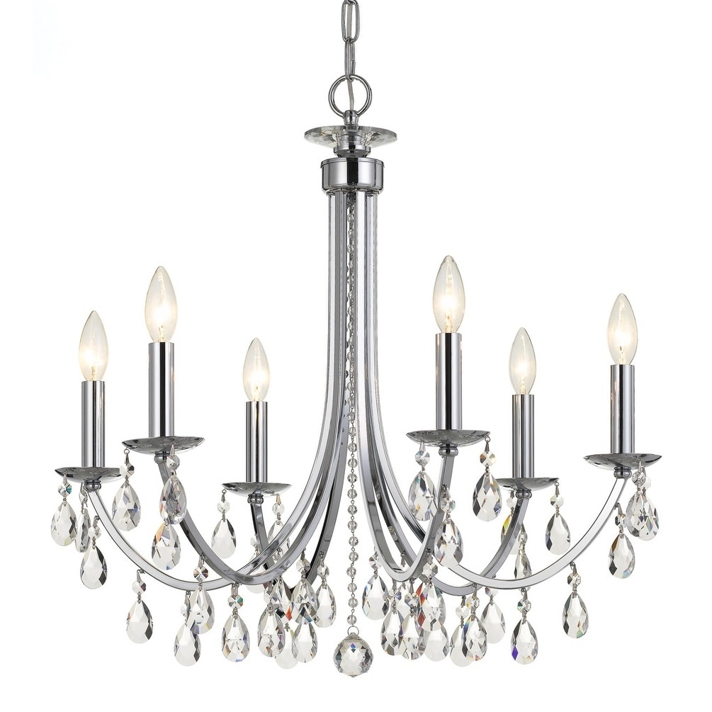 Traditional 6-light Chrome/Crystal Chandelier - Chandeliers For Bedrooms by Overstock.com