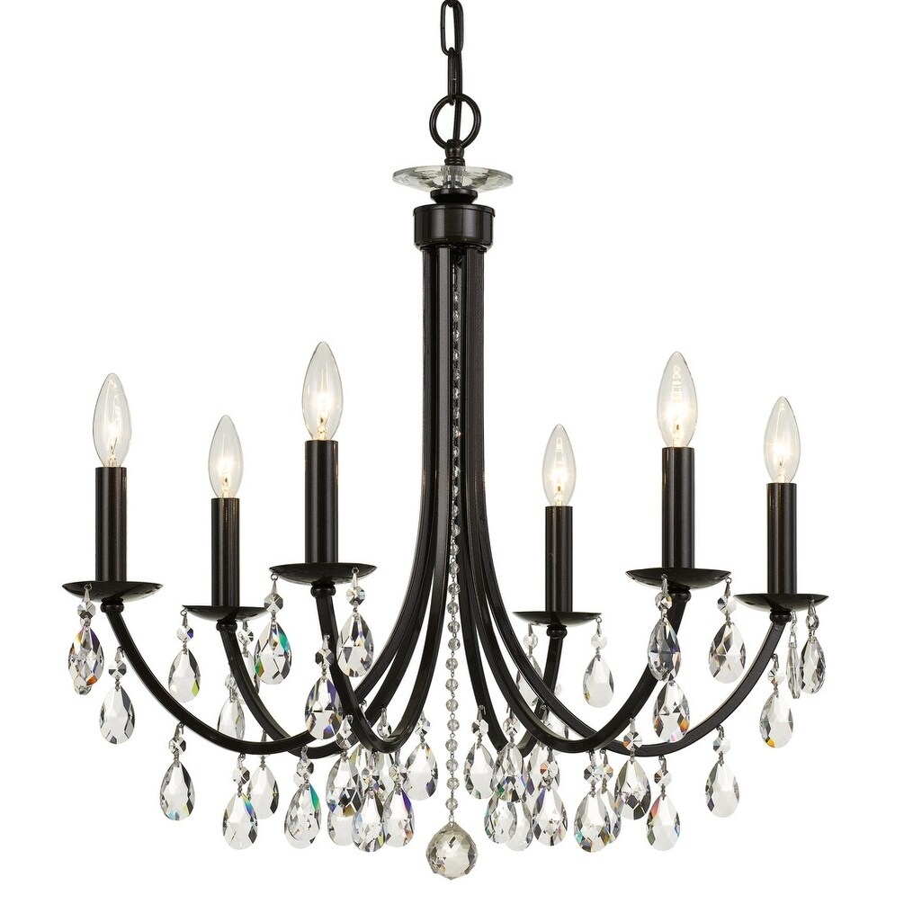 Traditional 6-light Bronze/Crystal Chandelier - Chandeliers For Bedrooms by Overstock.com