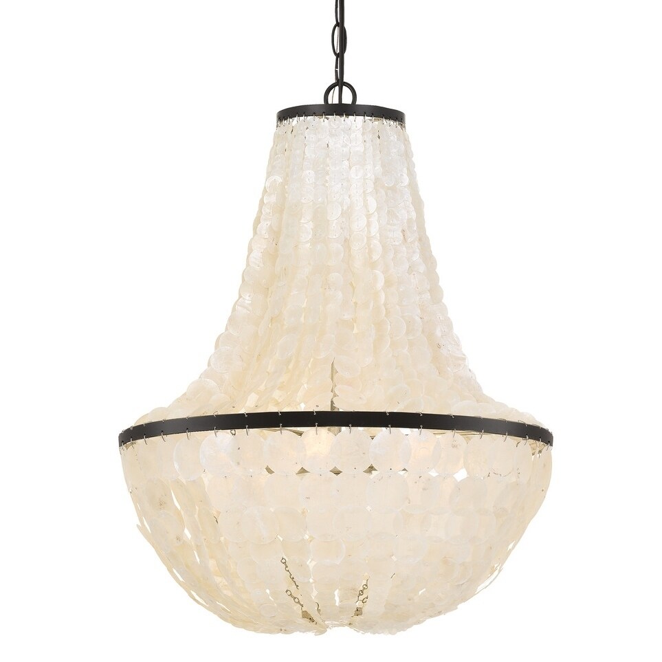 Coastal 6 Light Bronze Capiz Shell Chandelier Coastal 6 Light Bronze Capiz Shell Chandelier