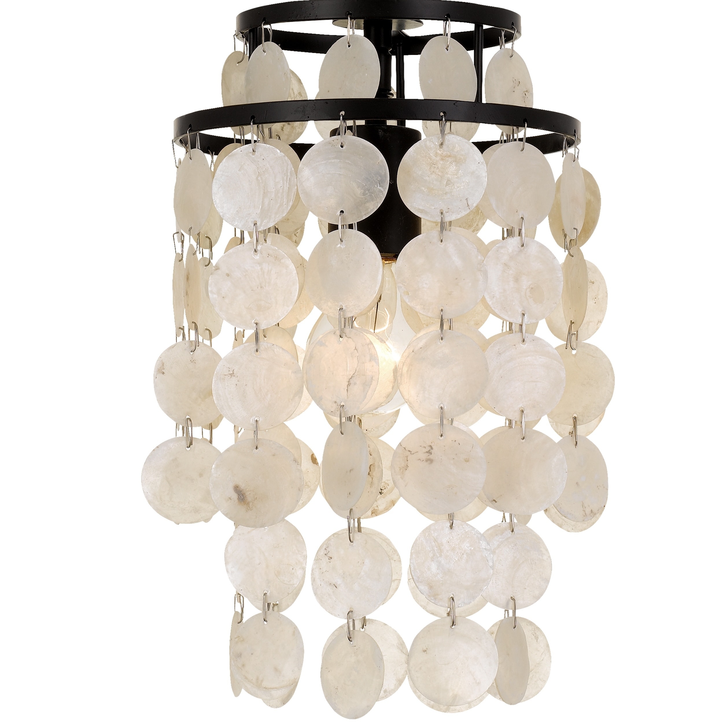 Coastal 1 Light Bronze Capiz Shell Mini Chandelier