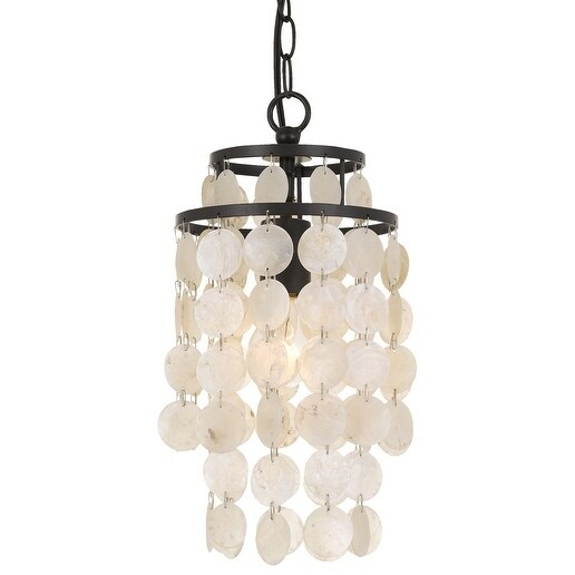 Coastal 1-light Bronze/Capiz Shell Mini Chandelier - Chandeliers For Bedrooms by Overstock.com