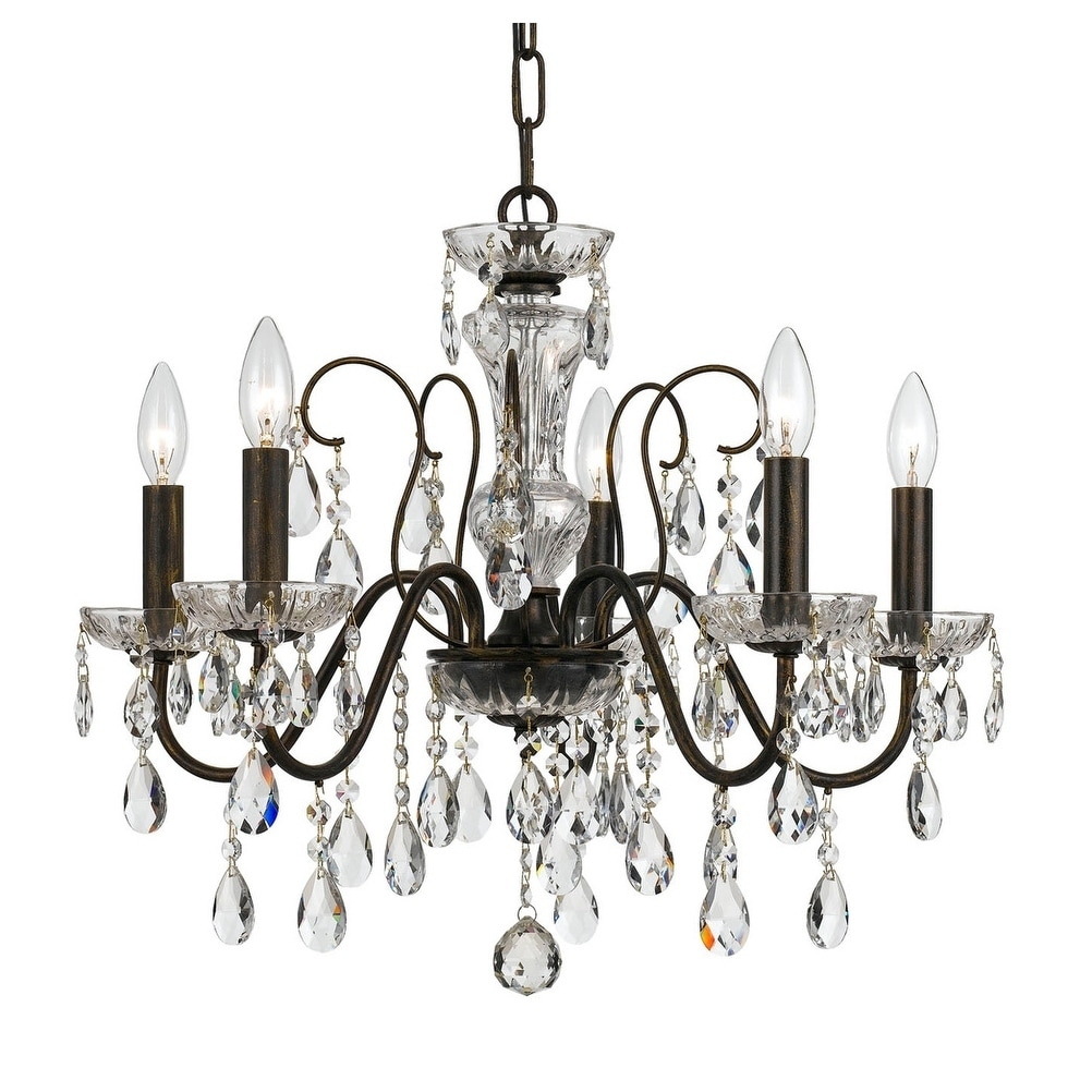 Gracewood Hollow Mouanda Traditional 5-light Bronze and Crystal Chandelier - Chandeliers For Bedrooms by Overstock.com