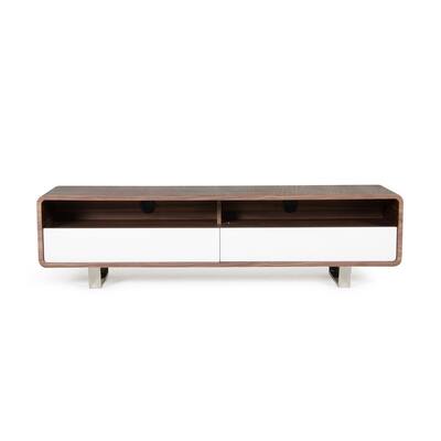 Modrest Avis Walnut & White TV Stand - 59"