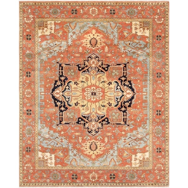 Pasargad Serapi Rust Collection Hand-Knotted Wool Rug (6' x 9') - 6' x 9'