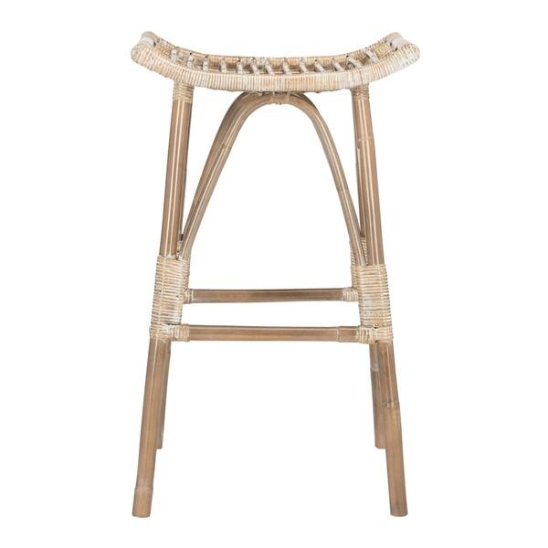 Shop Black Friday Deals On Safavieh 30 7 Inch Leda White Grey Rattan Bar Stool 17 7 X 17 7 X 31 1 On Sale Overstock 21235004