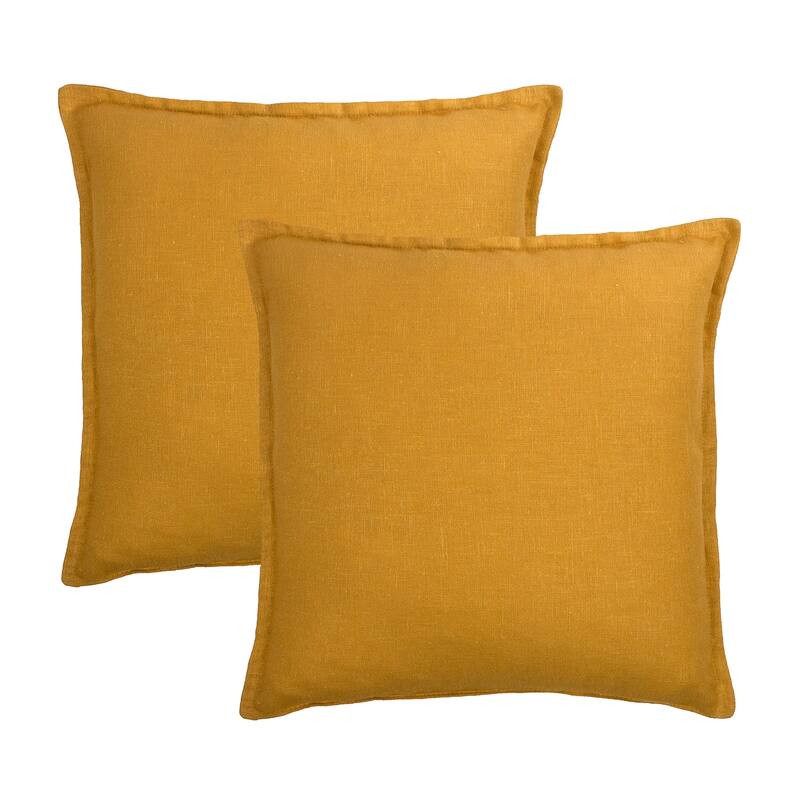 Sherry Kline Frisco Linen Amber Reversible 20-inch Decorative pillow (set of 2)