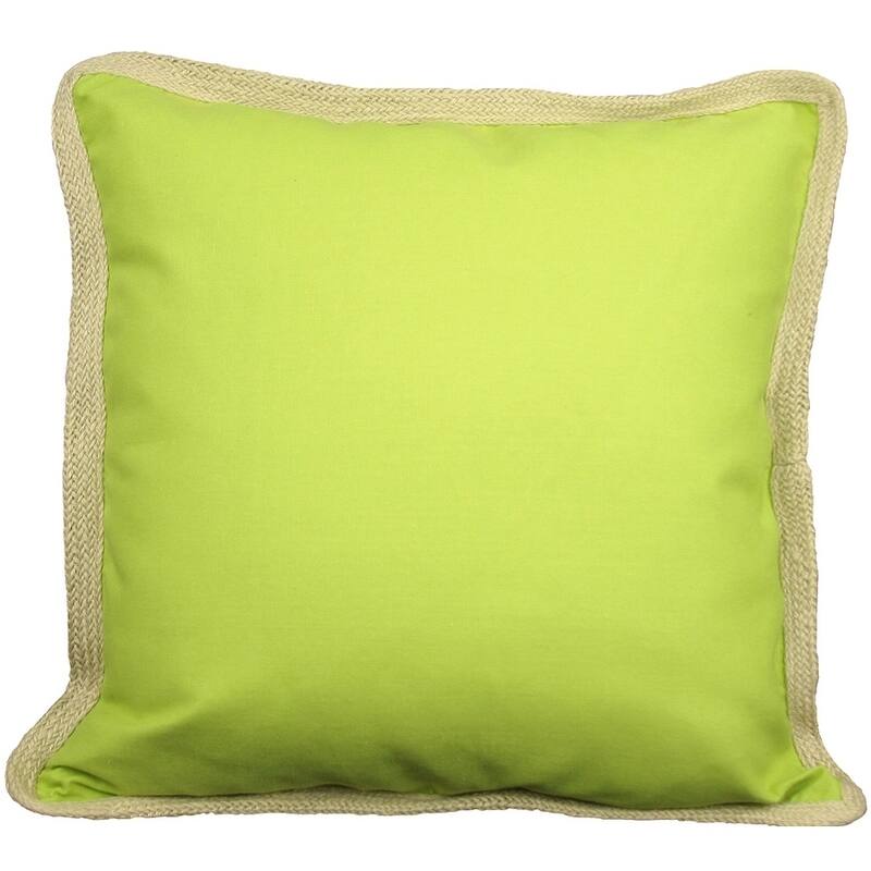 Classic Jute Trimmed Solid-20X20 Pillow-Feather-Charcoal