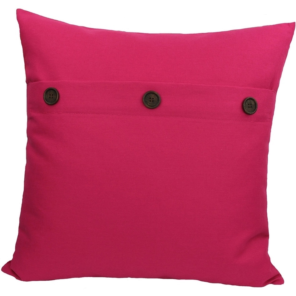 Solid Color with Buttons-2020 Pillow-Feather-Fuchsia