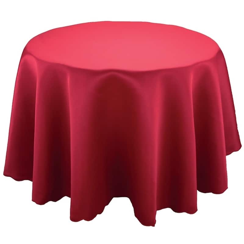 Samantha Round Solid Color Tablecloth, 70-Inch, Red