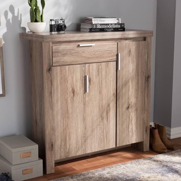 Shop Contemporary Oak Brown Shoe Cabinet By Baxton Studio Free