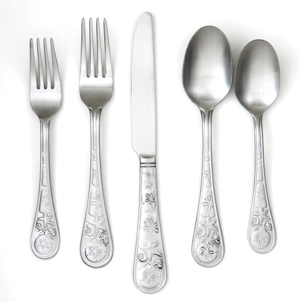 Cambridge Silversmiths 20 Piece Seaside Satin Flatware Set