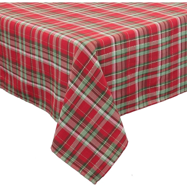 Holiday Tartan Christmas Tablecloth, 60 by 84-Inch - Overstock - 21236265