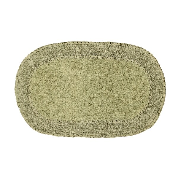 Shop Double Ruffle 24"X40" Sage Bath Rug Free Shipping Today