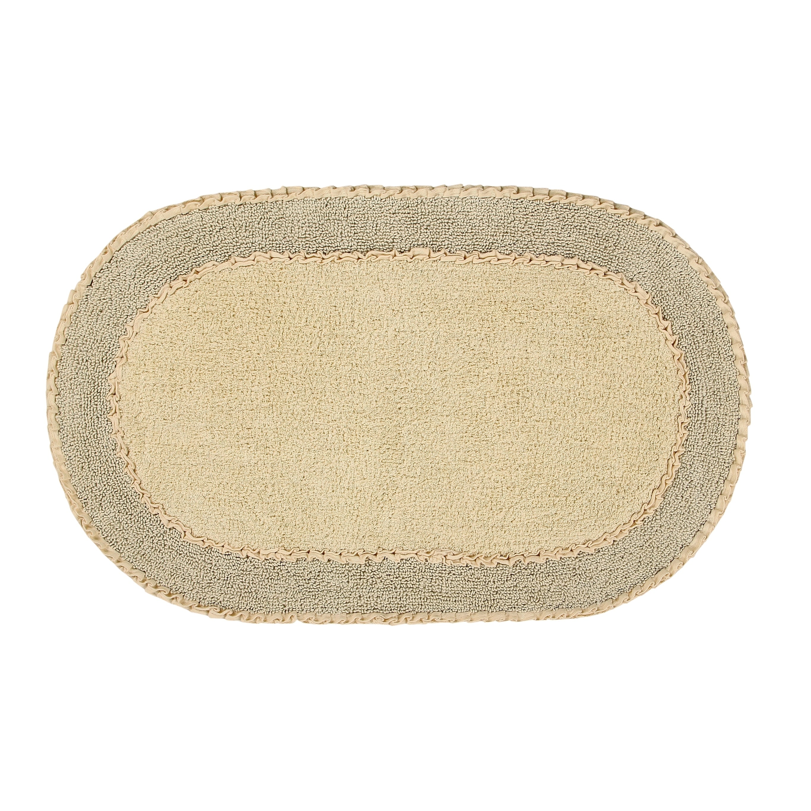 Double Ruffle Nonskid Oval Bath Rugs