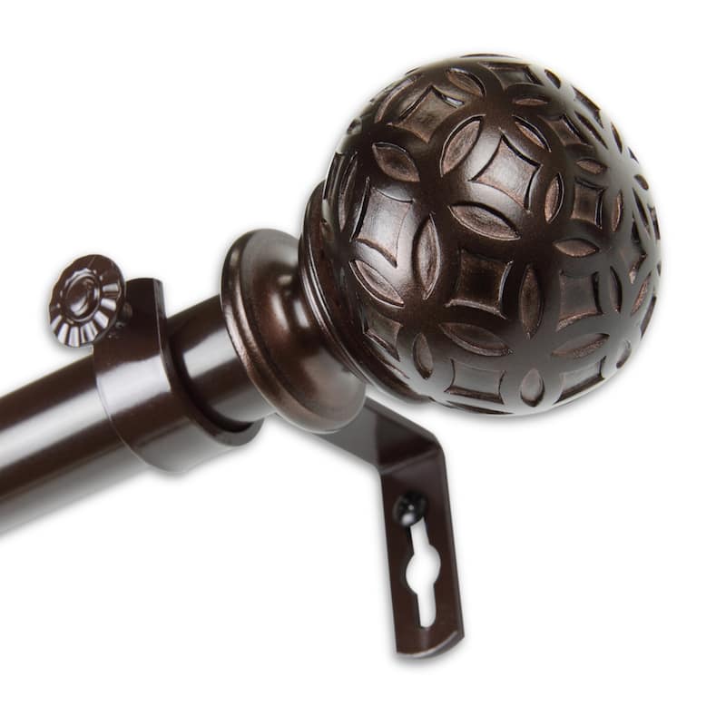 InStyleDesign Odette 1 inch Diameter Adjustable Curtain Rod - 66 to 120 inches - bronze