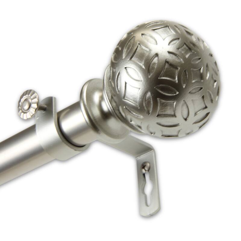 InStyleDesign Odette 1 inch Diameter Adjustable Curtain Rod - 48 to 84 inches - satin nickel
