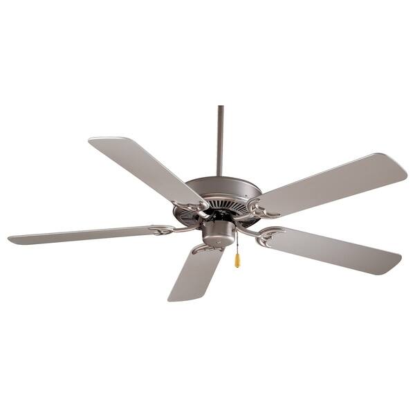 Minka Aire Contractor Brushed Steel 5 Blade 42 Inch Ceiling Fan On