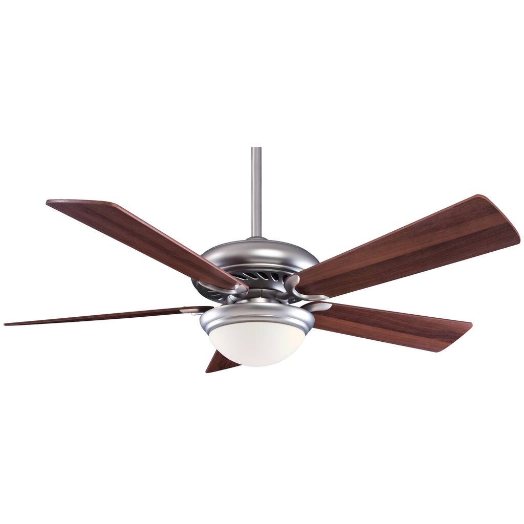 Supra« 52" Ceiling Fan in Brushed Steel W/ Dark Walnut finish w/ Dark Walnut blades by Minka Aire