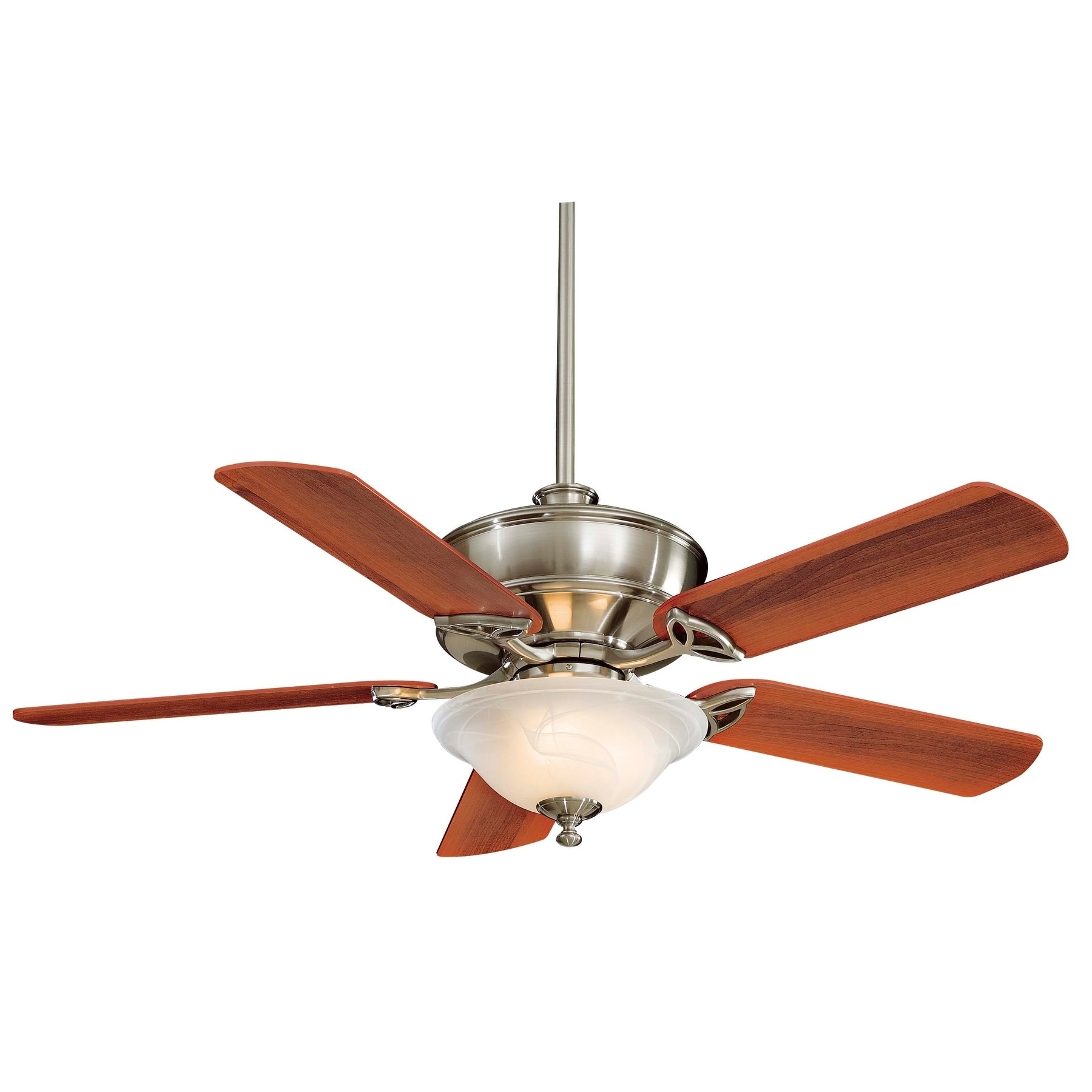 Shop Bolo Ceiling Fan In Brushed Nickel Finish W Dark Walnut