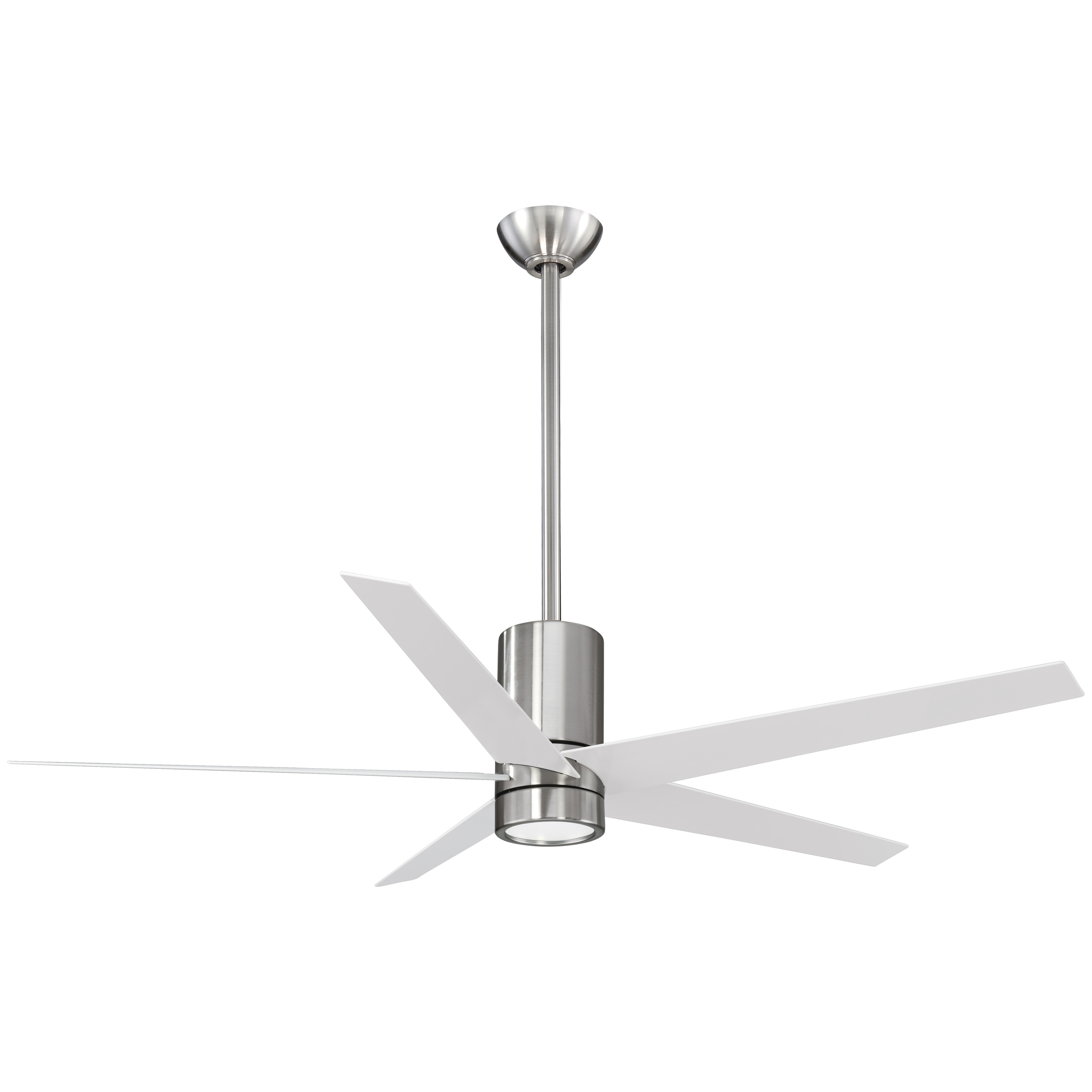 Symbio 56 Led Ceiling Fan In Brushed Nickel White Finish W White Blades N A